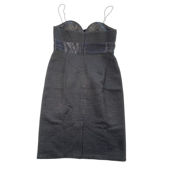 Elie Tahari Dress 12 Black Matelasse Cocktail Wool Textured Sweetheart Cocktail - Picture 2 of 14